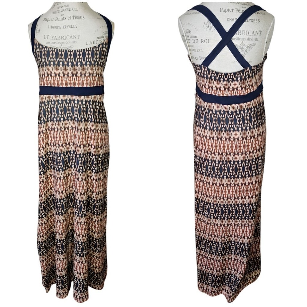 Eddie Bauer Racerback Maxi Dress Large Travel‎ Sporty Sweat Wicking Outdoors
